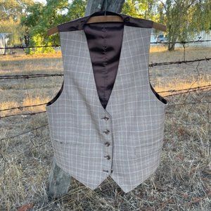 1970's Waistcoat Vest Vintage Men's Polyester Plaid Reversible